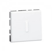 Poussoir inverseur Prog Mosaic - 2 mod - à voyant LED - 6 A - Blanc