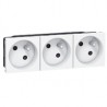 Prise multi supports Prog Mosaic - 3x2P+T à 45° - bornes auto - 6 mod - Blanc