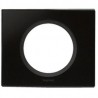 Plaque - 1 poste - Verre graphite 
