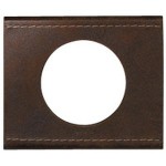 Plaque - 1 poste - Cuir brun texturé 
