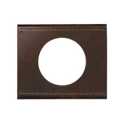 Plaque - 1 poste - Cuir brun texturé 
