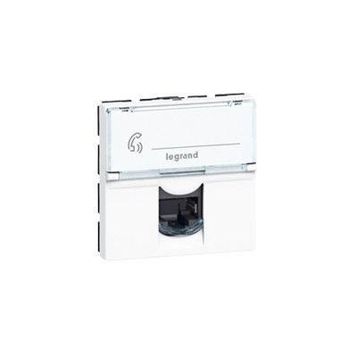 Prise RJ 45 Prog Mosaic - Cat. 6 - FTP - 2 mod - Blanc - LCS²