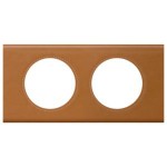 Plaque - Matière - 2 postes - Cuir caramel 
