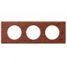 Plaque - 3 postes - Acajou 