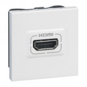 Prise audio vidéo Programme Mosaic - HDMI type A - à visser - 2 modules - Blanc