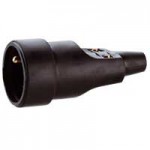 Prolongateur 16A - 2P+T - sortie droite - câble rond Ø11 - Noir 