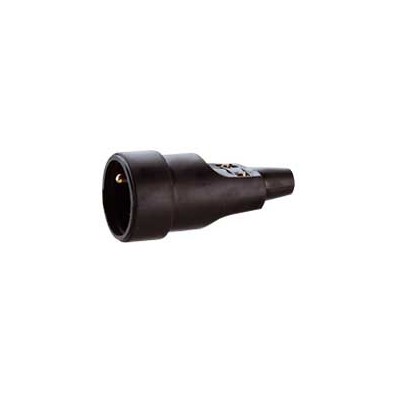 Prolongateur 16A - 2P+T - sortie droite - câble rond Ø11 - Noir 