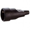 Prolongateur 16A - 2P+T - sortie droite - câble rond Ø11 - Noir 