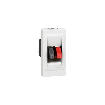 Prise haut-parleur Prog Mosaic - bornier 4mm² - 1 module - Blanc