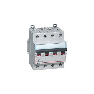 Disjoncteur tétrapolaire 40A -  400V~ 10Ka - Courbe C - 4 modules 