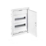 Coffret encastré - porte isolante galbée - 2 rangée - 24+4 modules - blanche 