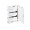 Coffret encastré - porte isolante galbée - 2 rangée - 24+4 modules - blanche 