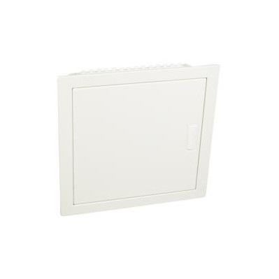 Coffret encastré - porte métal extra plate - 1 rangée - 12+2 modules - blanche 