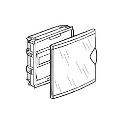 Coffret mini encastré - porte isolante transparente - 1 rangée - 6+2 modules