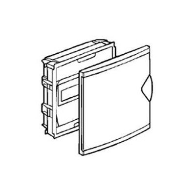 Coffret mini encastré - porte isolante blanc RAL 9010 - 1 rang - 6+2 modules