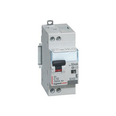 Disjoncteur differentiel 10A dx³ 4500 - vis/vis - U+N 230v~ - type AC - 30ma - 6ka - courbe C - départ 