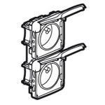 Prises 16A - 2x2P+T - vertical précâblées - Programme Plexo composable blanc - 250 V