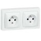 Prises 16A - 2x2P+T bornes auto Saillie complet - blanc